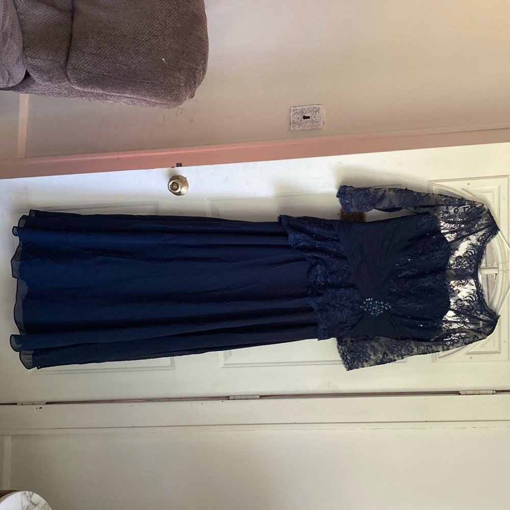 Blue Flutter Sleeve Maxi Gown for Weddings